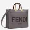 Fendi Sunshine Medium Shopper Bag In Grey Calfskin 368