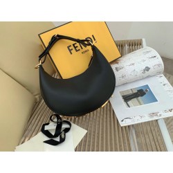 Fendi Fendigraphy Small Hobo Bag In Black Leather 465