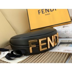 Fendi Fendigraphy Small Hobo Bag In Black Leather 465