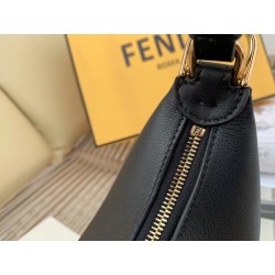 Fendi Fendigraphy Small Hobo Bag In Black Leather 465