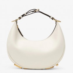 Fendi Fendigraphy Small Hobo Bag In White Leather 555