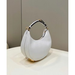 Fendi Fendigraphy Small Hobo Bag In White Leather 555