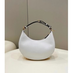 Fendi Fendigraphy Small Hobo Bag In White Leather 555