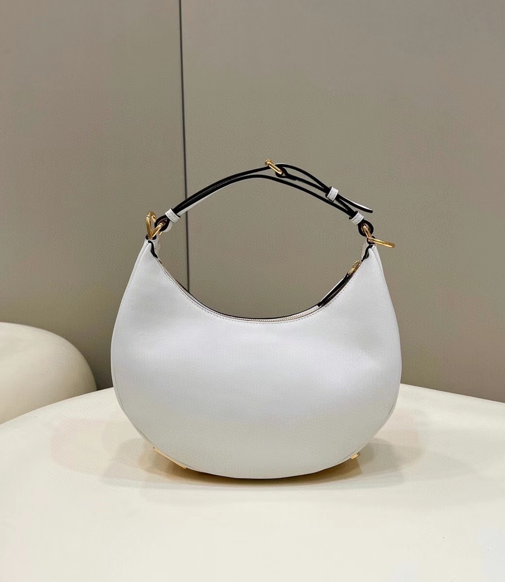 Fendi Fendigraphy Small Hobo Bag In White Leather 555