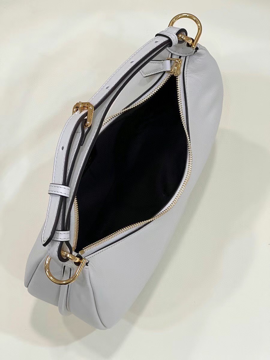 Fendi Fendigraphy Small Hobo Bag In White Leather 555