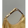 Fendi Fendigraphy Small Hobo Bag In Gold Laminated Leather 579