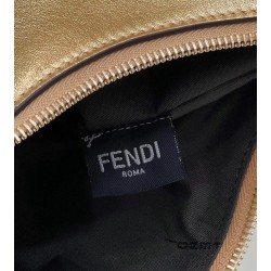 Fendi Fendigraphy Small Hobo Bag In Gold Laminated Leather 579