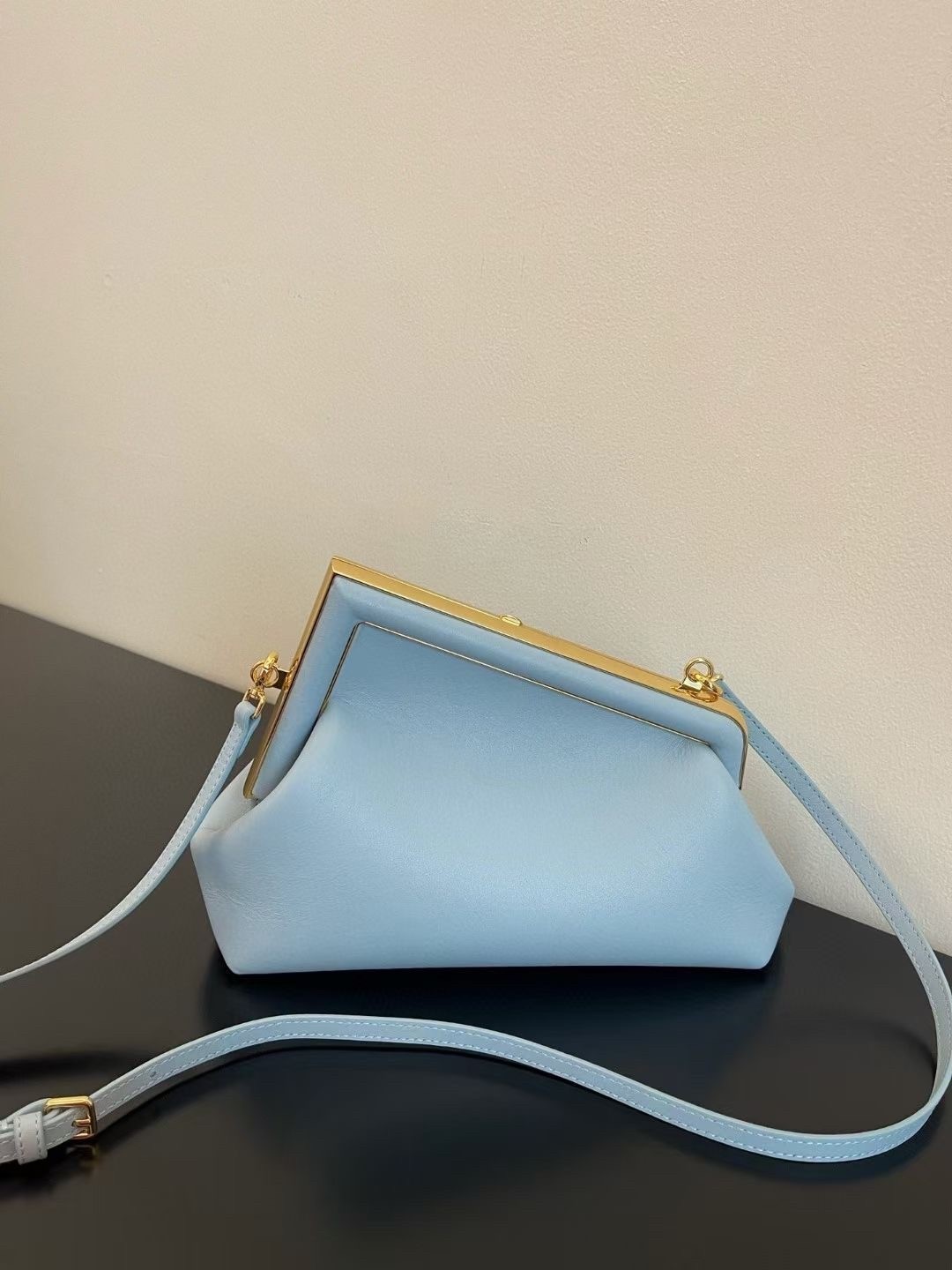 Fendi Small First Bag In Light Blue Nappa Leather 789