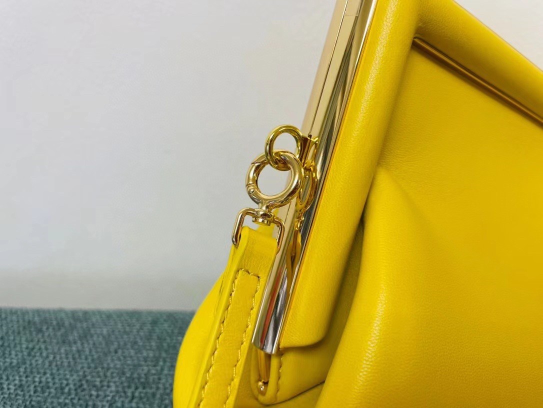 Fendi Small First Bag In Yellow Nappa Leather 828