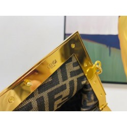 Fendi Small First Bag In Yellow Nappa Leather 828