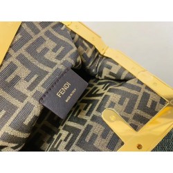 Fendi Small First Bag In Yellow Nappa Leather 828