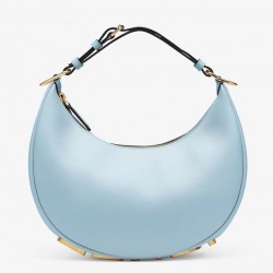 Fendi Fendigraphy Small Hobo Bag In Light Blue Leather 890