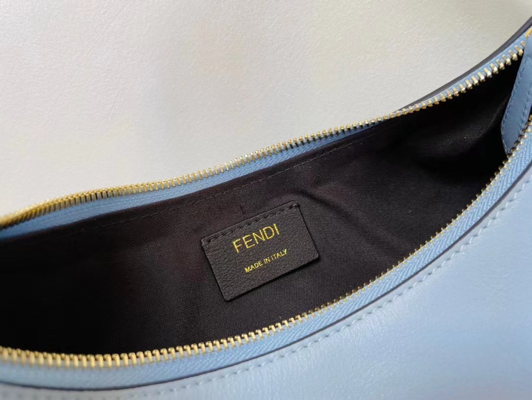 Fendi Fendigraphy Small Hobo Bag In Light Blue Leather 890