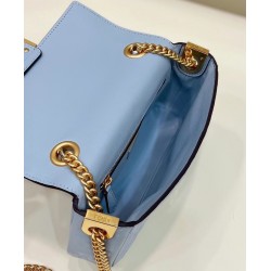 Fendi Baguette Chain Midi Bag In Blue Nappa Leather 790