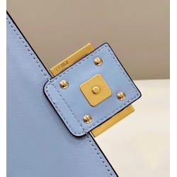 Fendi Baguette Chain Midi Bag In Blue Nappa Leather 790