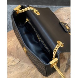 Fendi Baguette Chain Midi Bag In Black Nappa Leather 819