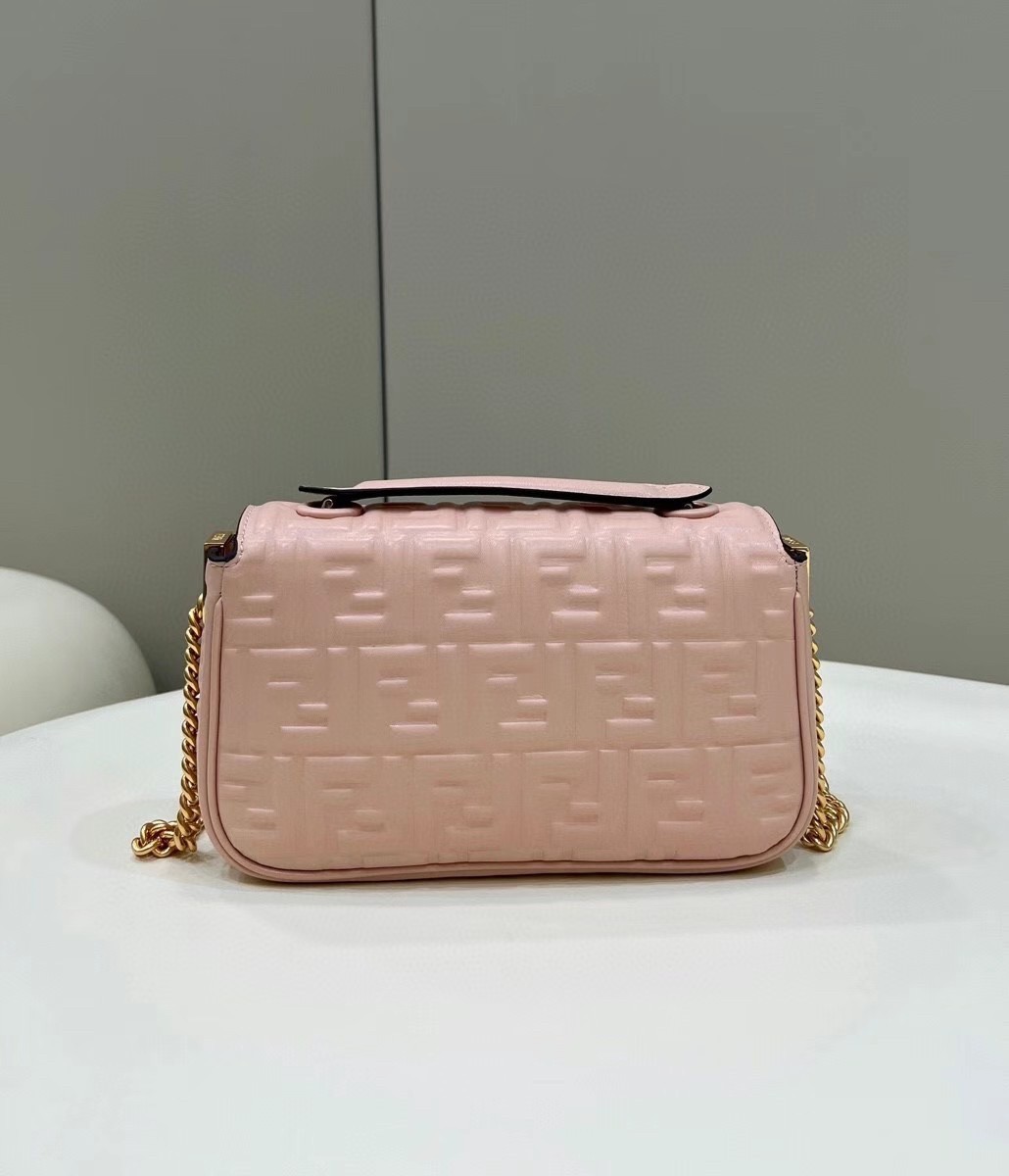 Fendi Baguette Chain Midi Bag In Powder Nappa Leather 865