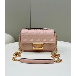 Fendi Baguette Chain Midi Bag In Powder Nappa Leather 865