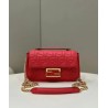 Fendi Baguette Chain Midi Bag In Red Nappa Leather 901