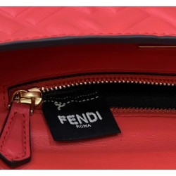 Fendi Baguette Chain Midi Bag In Red Nappa Leather 901