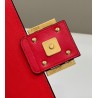 Fendi Baguette Chain Midi Bag In Red Nappa Leather 901