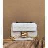 Fendi Baguette Chain Midi Bag In White Nappa Leather 922