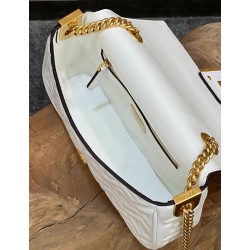 Fendi Baguette Chain Midi Bag In White Nappa Leather 922