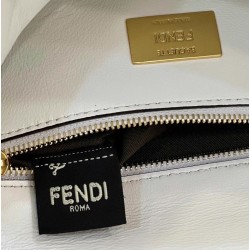 Fendi Baguette Chain Midi Bag In White Nappa Leather 922