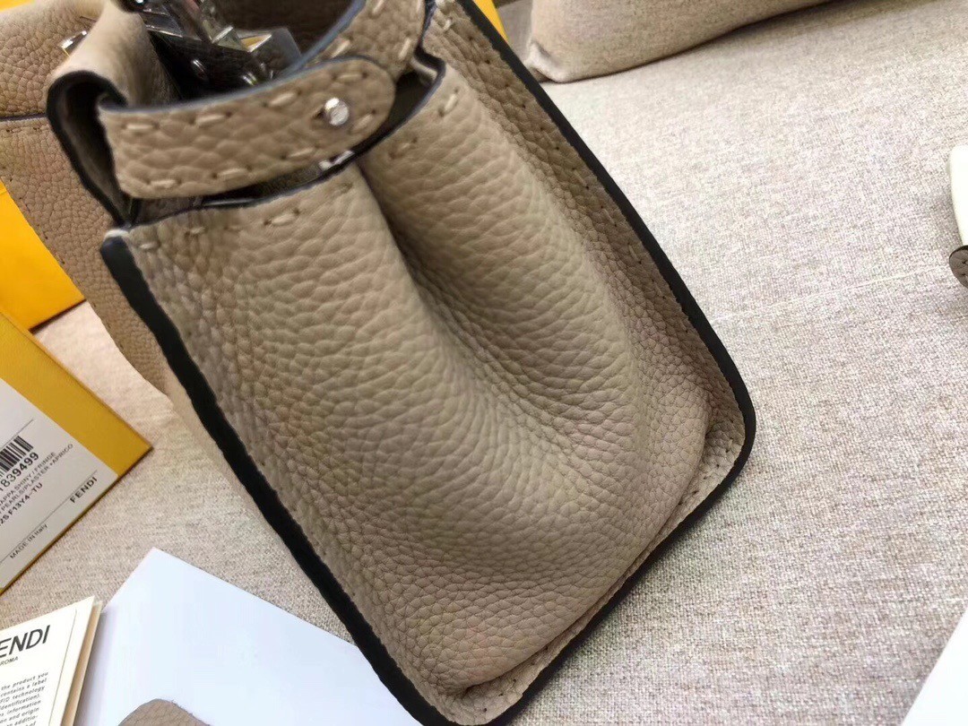 Fendi Peekaboo Mini Selleria Grey Bag with Python Leather Handle 017