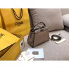 Fendi Peekaboo Mini Selleria Grey Bag with Python Leather Handle 017