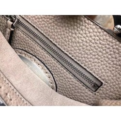 Fendi Peekaboo Mini Selleria Grey Bag with Python Leather Handle 017