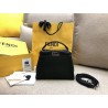 Fendi Peekaboo Mini Selleria Bag In Black Cuoio Romano Leather 048