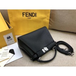 Fendi Peekaboo Mini Selleria Bag In Black Cuoio Romano Leather 048