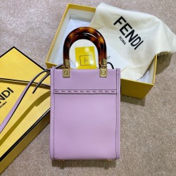 Fendi Mini Sunshine Shopper Bag In Lilas Leather 133