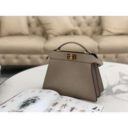 Fendi Peekaboo ISeeU Small Bag In Grey Calfskin 267