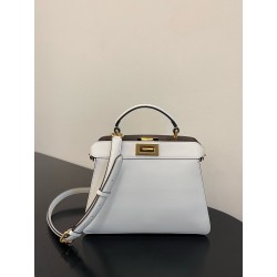 Fendi Peekaboo ISeeU Small Bag In White Calfskin 311