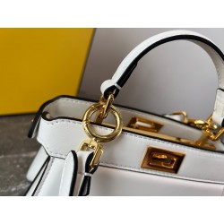 Fendi Peekaboo ISeeU Petite Bag In White Nappa Leather 477