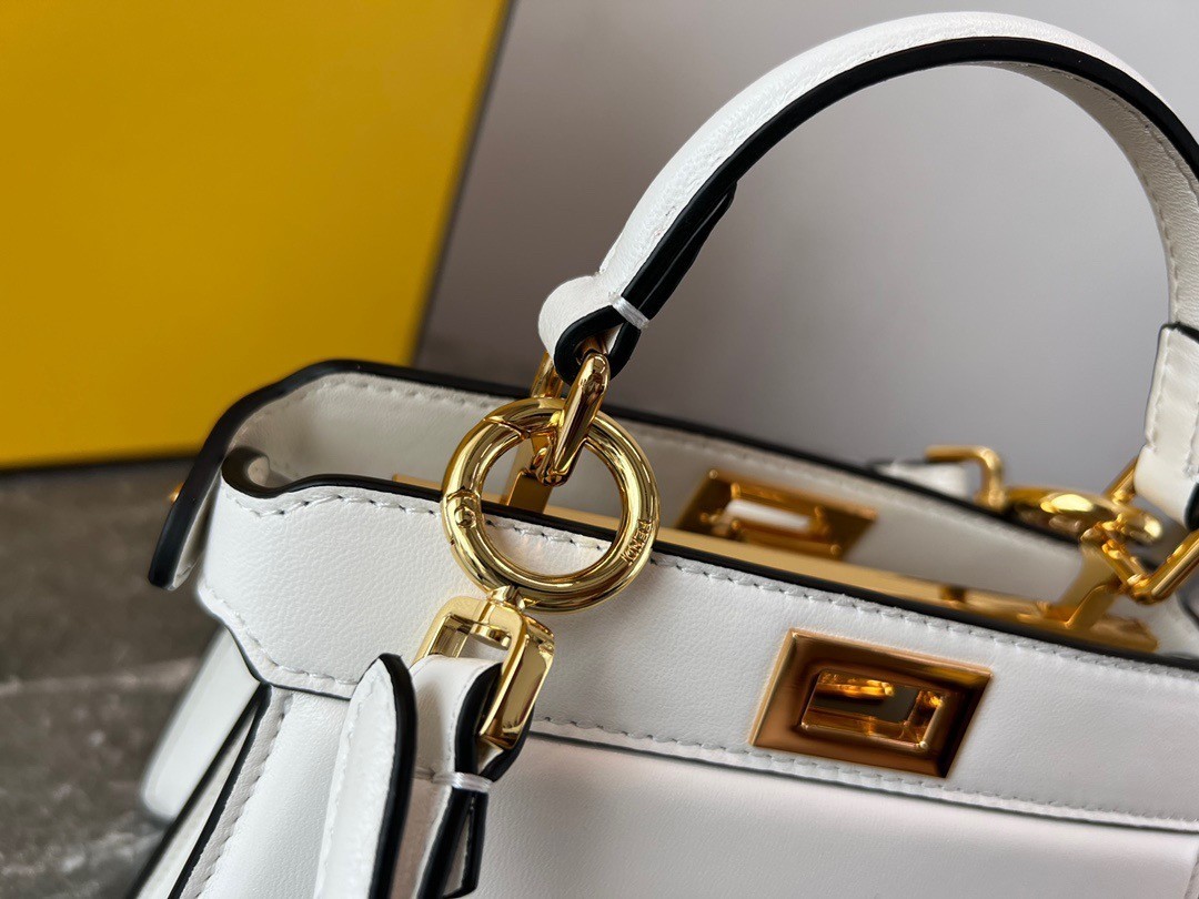 Fendi Peekaboo ISeeU Petite Bag In White Nappa Leather 477