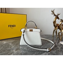 Fendi Peekaboo ISeeU Petite Bag In White Nappa Leather 477