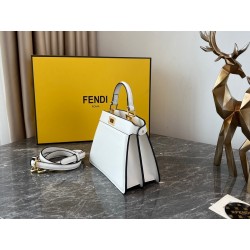 Fendi Peekaboo ISeeU Petite Bag In White Nappa Leather 477