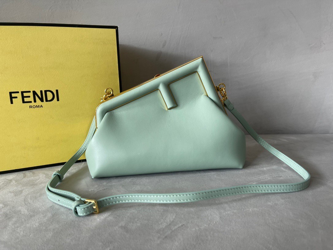 Fendi First Small Bag In Mint Green Nappa Leather 604