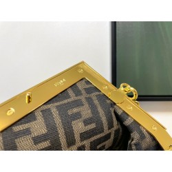 Fendi First Small Bag In Black Nappa Leather with Python F 711