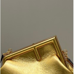 Fendi First Small Bag In Gold Laminated Leather 752