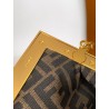 Fendi First Small Bag In Beige Raffia Macrame 813