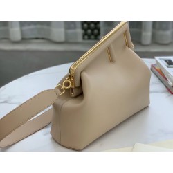 Fendi First Medium Bag In Beige Nappa Leather 835