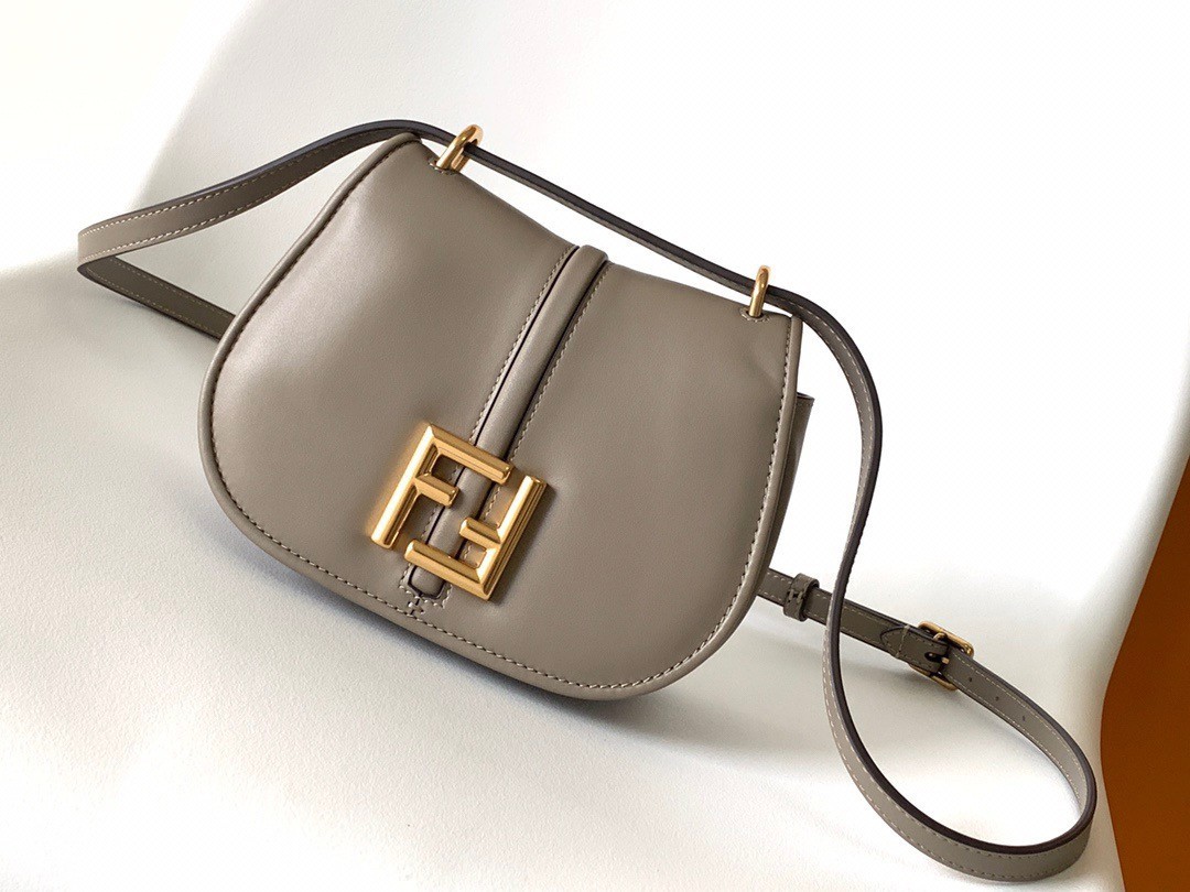 Fendi C’mon Small Bag in Grey Calfskin 859