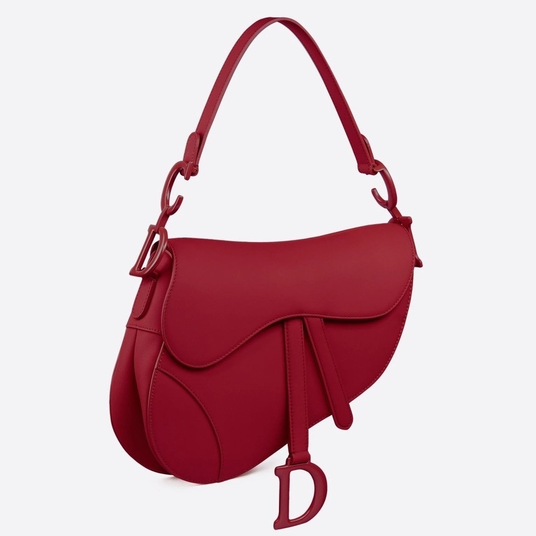 Dior Saddle Bag In Cherry Red Matte Calfskin 415