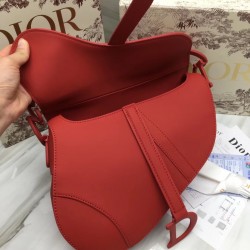 Dior Saddle Bag In Cherry Red Matte Calfskin 415