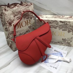 Dior Saddle Bag In Cherry Red Matte Calfskin 415