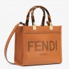 Fendi Sunshine Small Tote Bag In Brown Calfskin 566